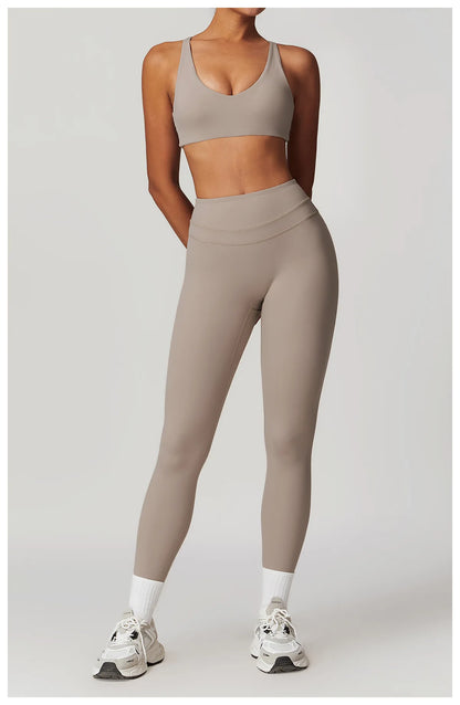 New Yoga Pants Women Workout Yoga Leggings High Waist Sport Leggings Women's Running Workout Tights Gym Push Up Fitness Trousers