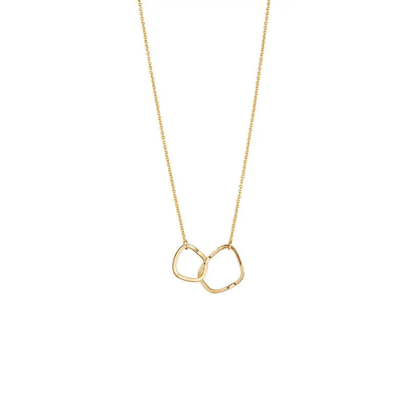 Two Round Shaped Necklaces Female Exquisite Geometric Women Chain Choker Neck Necklace Birthday Gift For Ladies Fashion Jewelry
