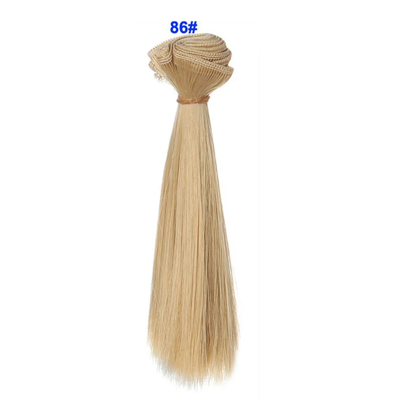 1pcs  Wig Refires Bjd Hair 15cm*100CM Black Gold Brown Green Pink Color Straight Wig Hair for 1/3 1/4 BJD Diy