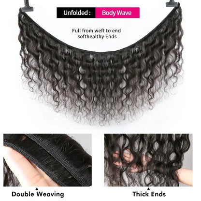 30 40 Inch Body Wave Human Hair Bundles 100% Brazilian Raw Human Hair 1/3/4 Bundles for Women 16A Thick Bundles