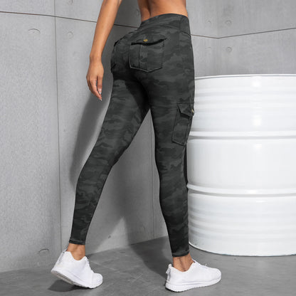 New Camouflage Printed Yoga Pants Women's High Waist Butt Lifting Workout  Tights Push Up Fitness Leggings Gym Activewear