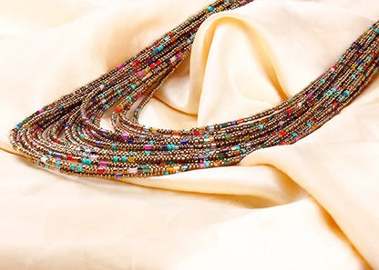 Statement Necklace for Women Collier Femme 2023 Fashion Boho Beads Multi-layer Choker Necklaces & Pendants Bijoux Collares