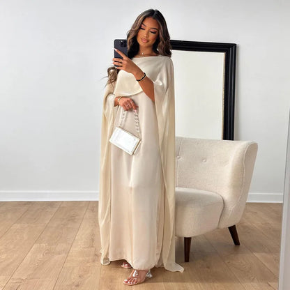 Women Dress Long Dresses Solid Round Neck Full Sleeve Casual Regular Loose Fit Elegant Splice High Waist Vestidos Simple