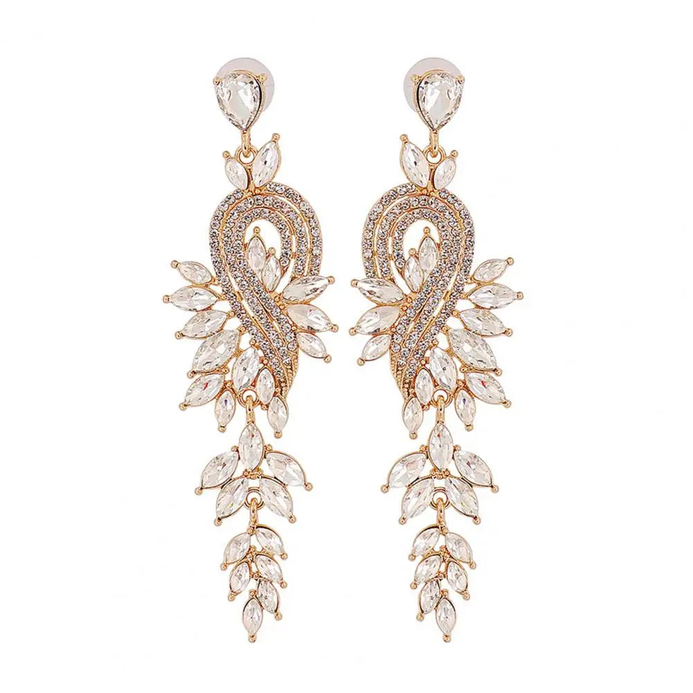 1 Pair Dangle Earrings Faux Crystal Stud Earrings Jewelry Elegant Long Drop Earrings Brincos Pendant Jewelry Ear Accessories