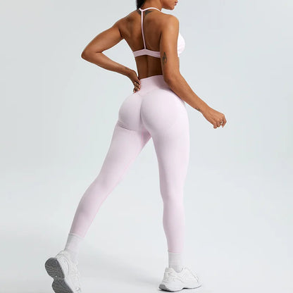 Women Yoga Pants High Waist Ribbed Sport Legging Gym Fitness Leggings Women Seamless Female Legging Tummy Control Running Tights