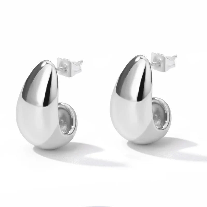 Heart Stainless Steel Earrings for Women Zircon Gold Color Hoop Earring Aesthetic Waterproof Ear Piercing Jewelry Accessories