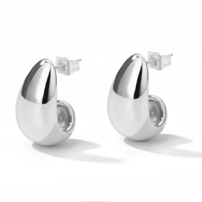 Heart Stainless Steel Earrings for Women Zircon Gold Color Hoop Earring Aesthetic Waterproof Ear Piercing Jewelry Accessories