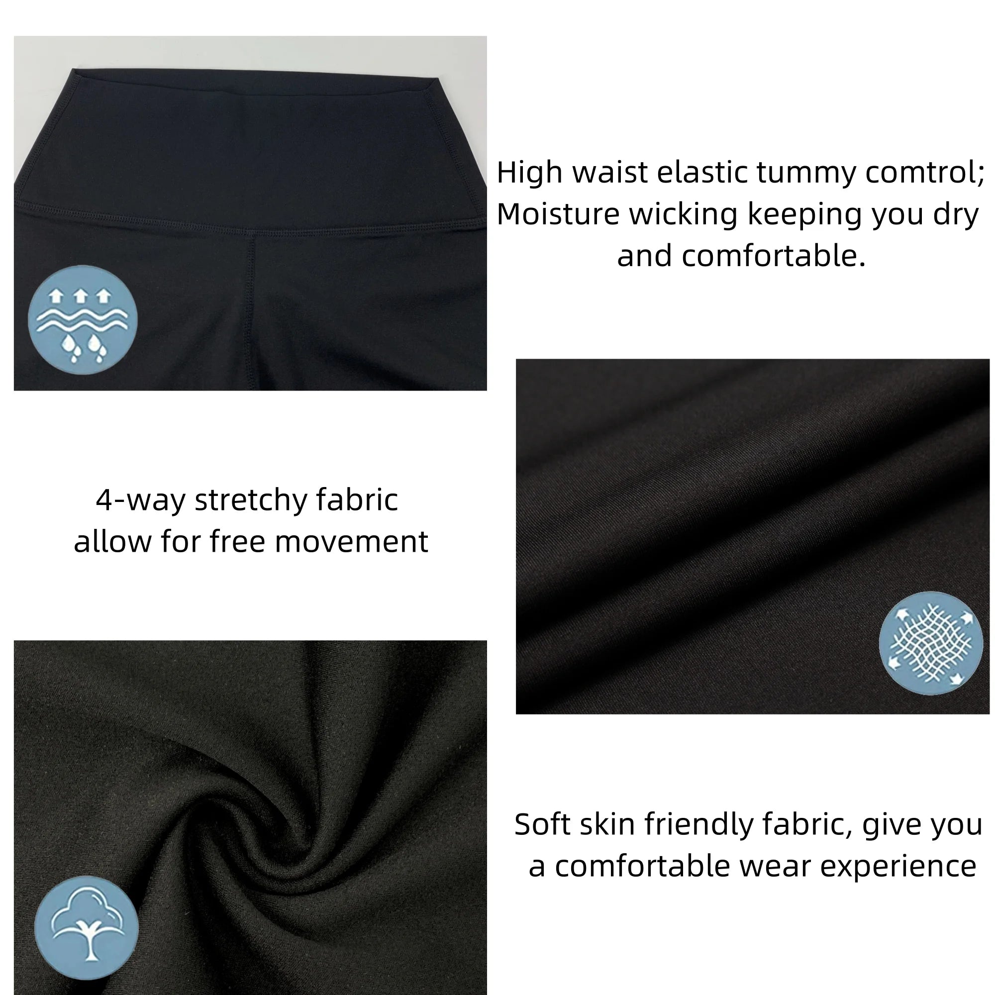 Women's High Waist Yoga Leggings Stretch Yoga Pants Tights Push Up Fitness Running Sportswear Solid Color Pants