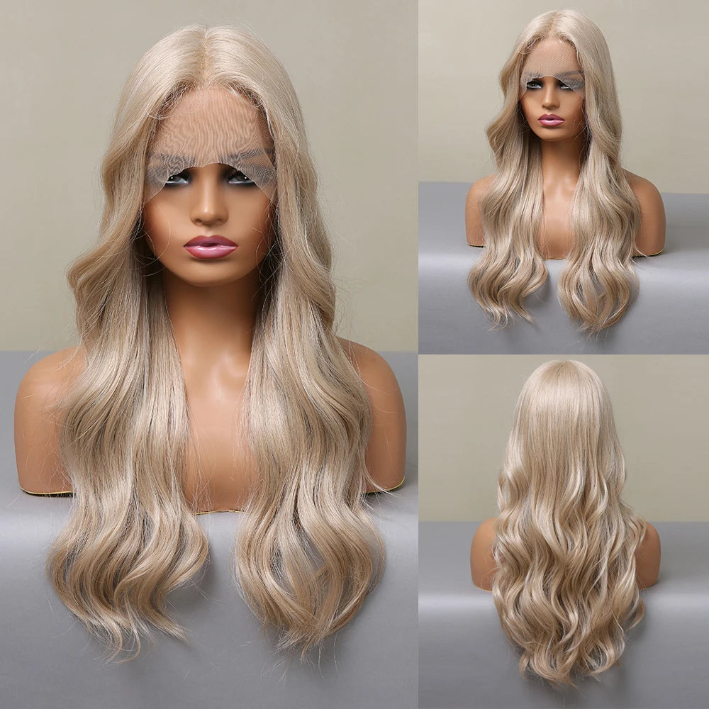 HENRY MARGU Burgundy Long Wavy Wigs Wine Red Wig with Bangs for Women Daily Synthetic Hair Cosplay Wig Heat Resistant Fiber
