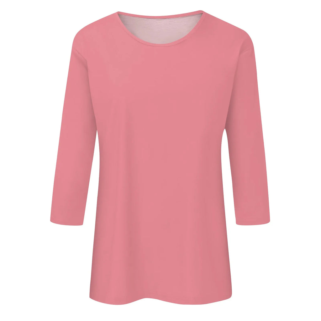 Women Summer Tops Round Neck Three Quarter Sleeve Comfortable Print T Shirt Blouse Women T Shirt muticolor t shirt tops