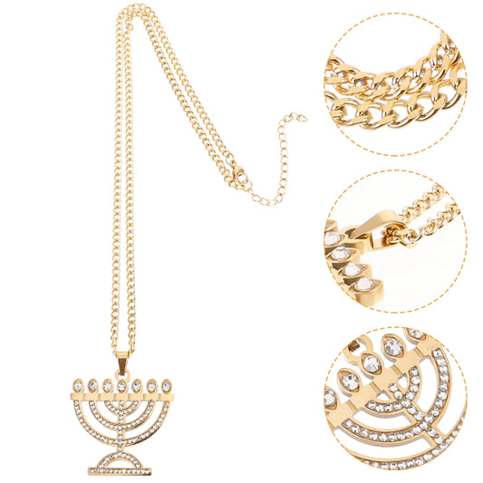 Stylish Candlestick Necklace Women Pendant Long Chain Stainless Steel Fashion Jewelry Necklace For Unique Necklaces