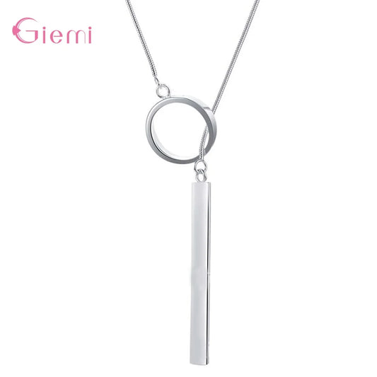 100% 925 Sterling Silver Necklaces For Women Girls Simple Long Tassel Necklace For Wedding Anniversary Party