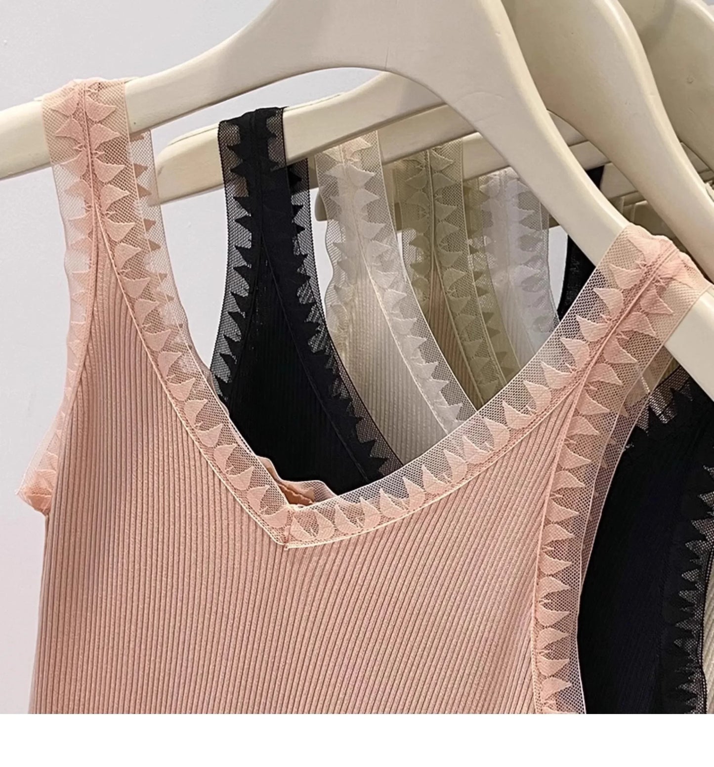 2025 Women Summer Fashion Thin Knitted Undershirt Sleeveless Corset Top Half High Neck Comfortable Breathable Lace Tank Top New