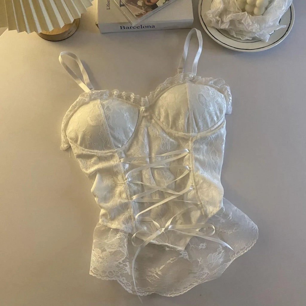 Clothes blouses sexy crop tops women corset lace bandage T-shirt camisole woman sling tank top fashion sleeveless waistcoat