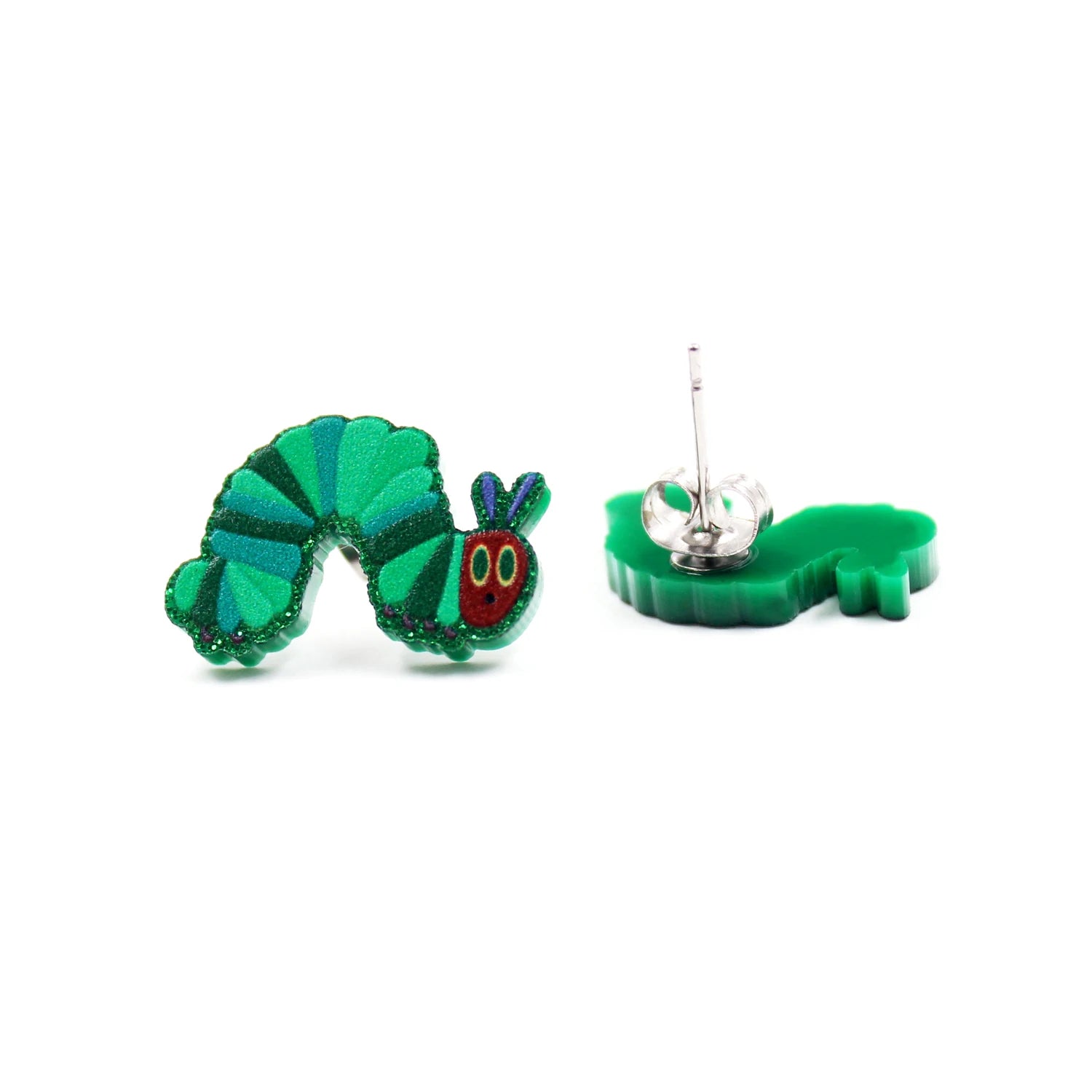ST065 Acrylic Caterpillar Dangle Earrings Summer Earrings Glitter Acrylic Earrings