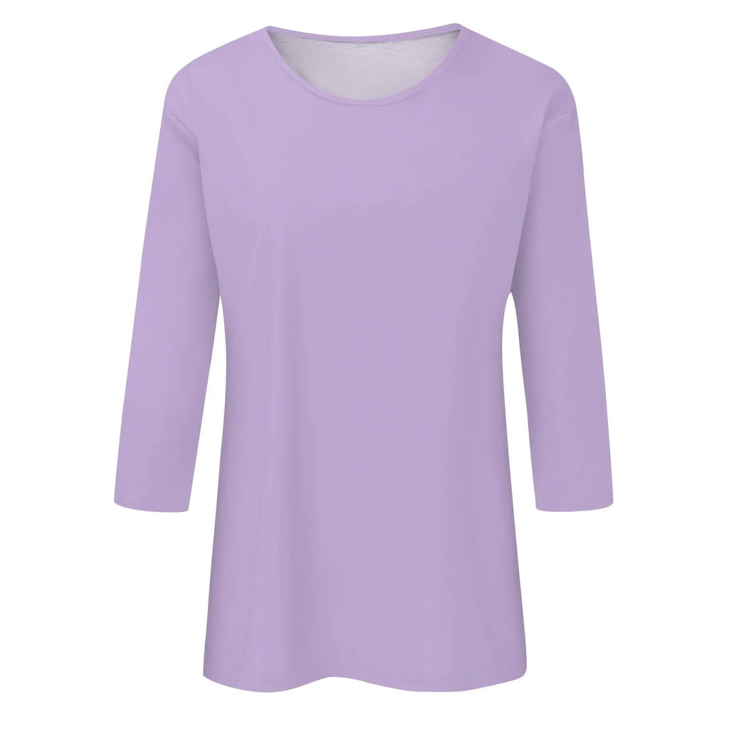 Women Summer Tops Round Neck Three Quarter Sleeve Comfortable Print T Shirt Blouse Women T Shirt muticolor t shirt tops