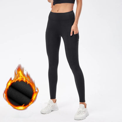 Yoga Pants Women Warm Leggings for Fitness Fleece Warm Winter Stretchy Running Tights Leggings Gym Sport Yoga Leggings