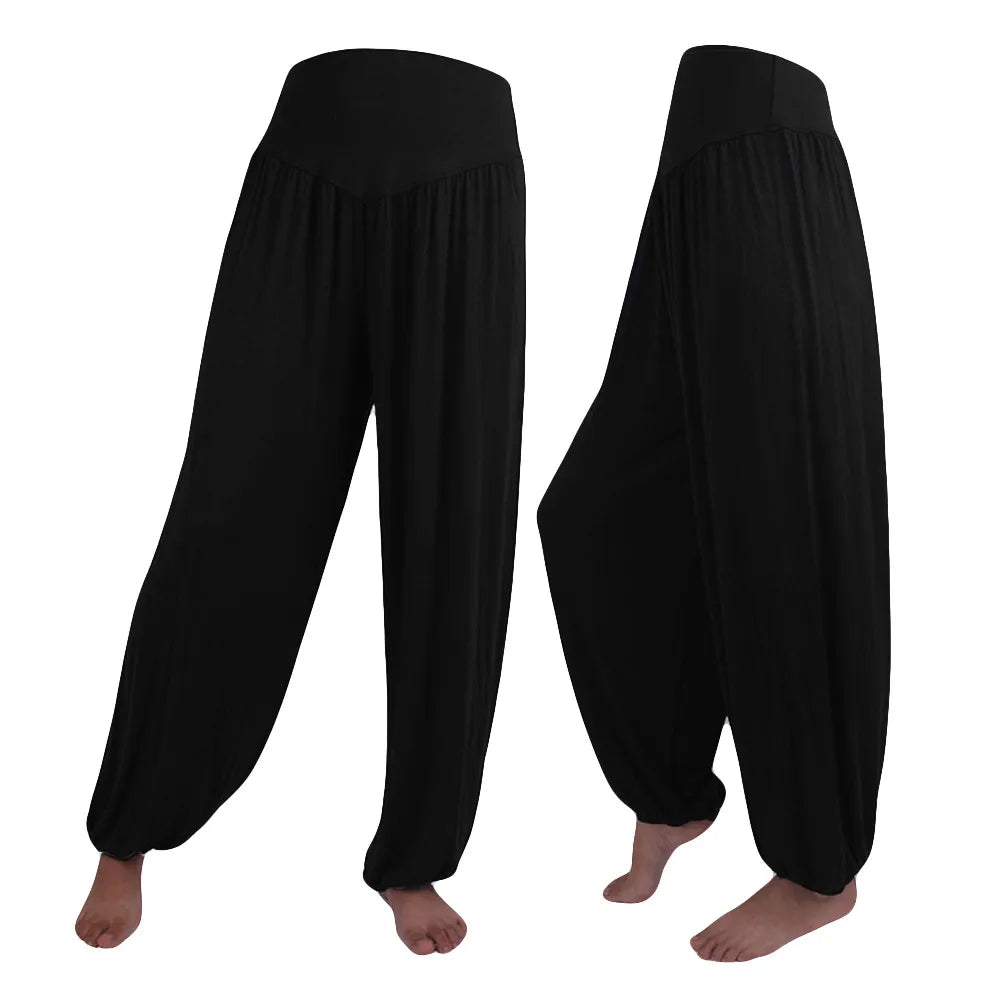 2024 Women Yoga Pants Women Elastic Loose Soft Yoga Sports Pants Casual Pants for Women Middle Waisted Cotton Blend Trousers