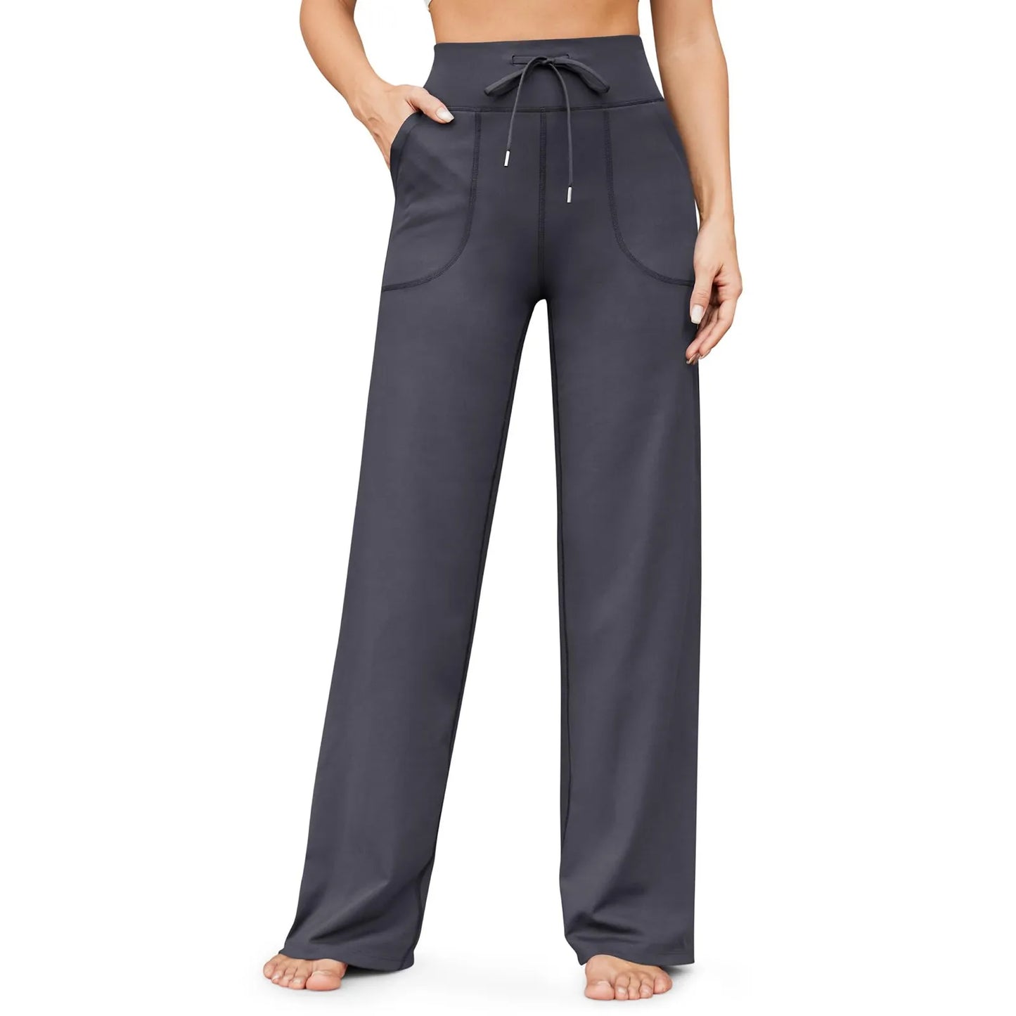 Wide Leg Pants For Women Yoga Pants High Waist Sweatpants With Pockets Stretch Pants Comfy Workout Sports Sweatpants