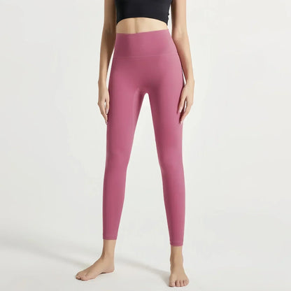 Yoga Pants No Embarrassment Line Sports Fitness Pants Tight Peach Lift Hip High Waist Nude Yoga Leggings