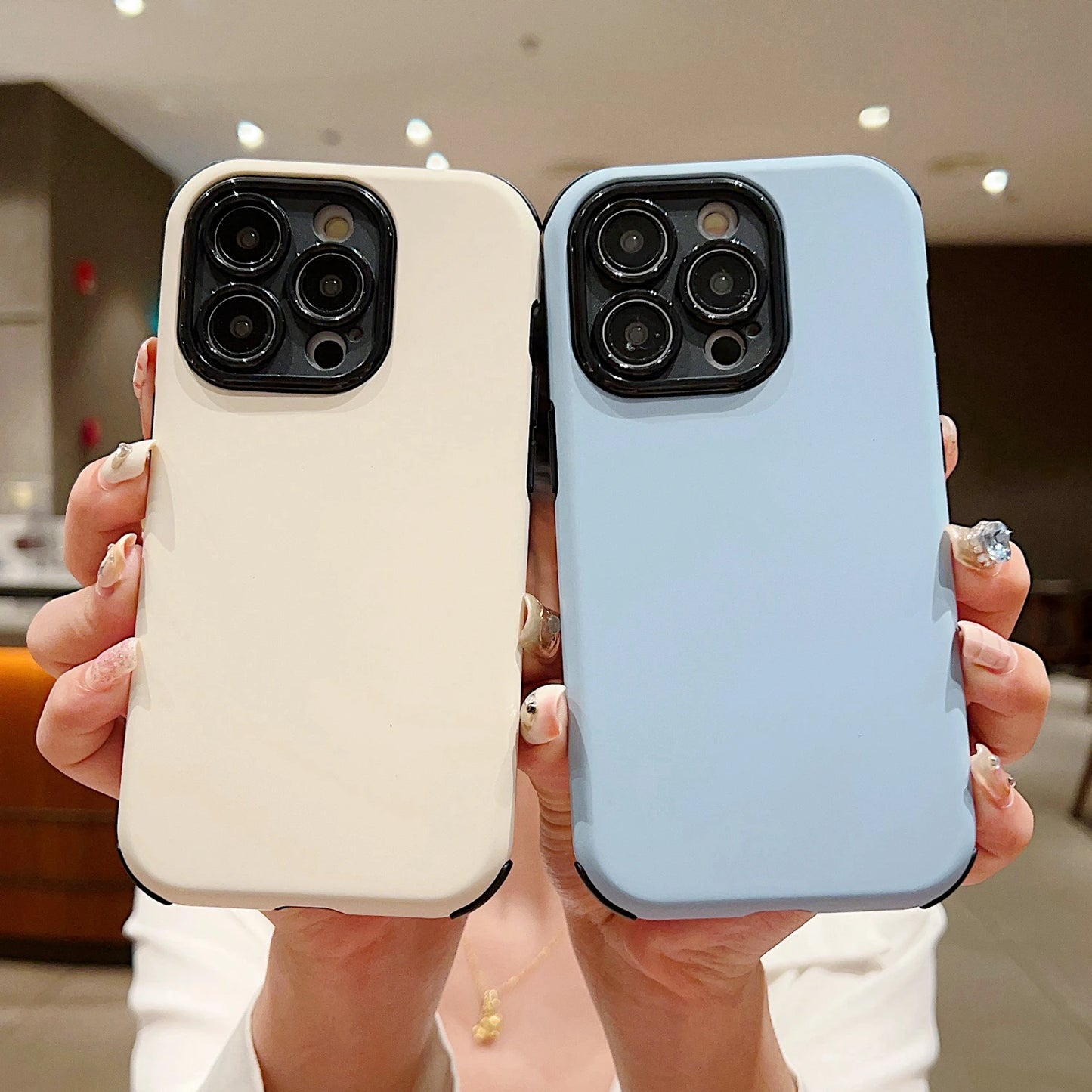 Fashion Purple Pink Soft Phone Cases for iPhone 15 11 12 13 14 Pro Max Plus Shockproof Back Armor Lens Protection Cover Bumper