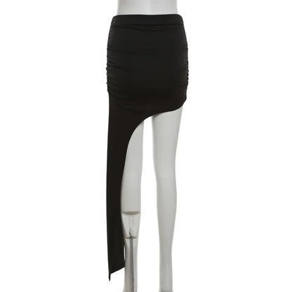 Asymmetrical Skirts For Women Y2k Clothes Solid Color Conjuntos De Falda Sexy Mujer Slim Jupe Femme Été Korean Fashion Clothing