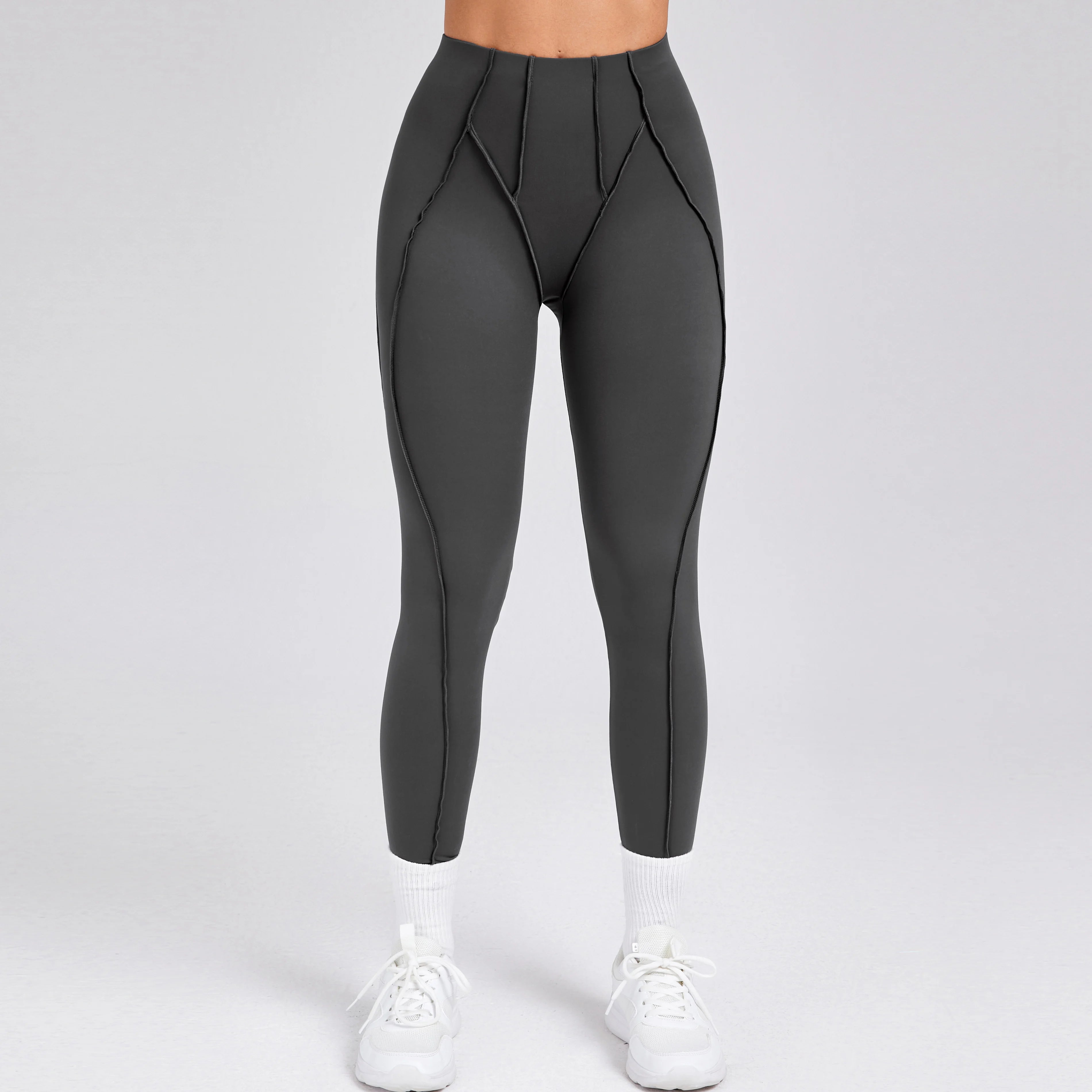 Women Nude Straps Yoga Pants Squat Proof Workout High Waist Leggings Fitness Pant Female Active Wear Legging