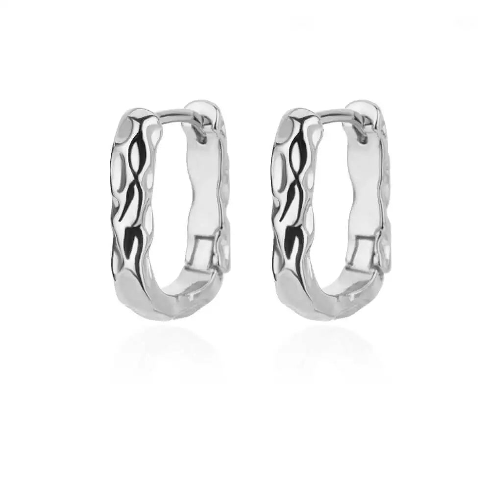 Heart Stainless Steel Earrings for Women Zircon Gold Color Hoop Earring Aesthetic Waterproof Ear Piercing Jewelry Accessories