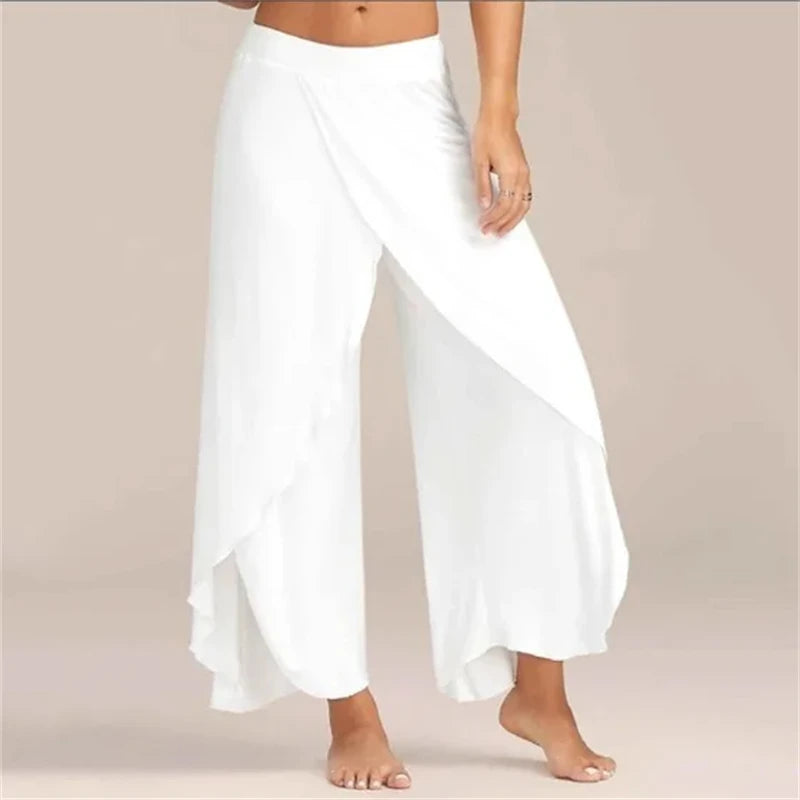 European and American Summer Women's Pants Sexy Cross Sexy Wide Leg Yoga Pants  Yoga pants