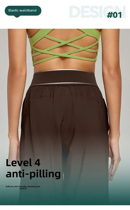 Yoga Sports Pants Women Loose Wide Leg Pants Casual High Waist Fitness Pants