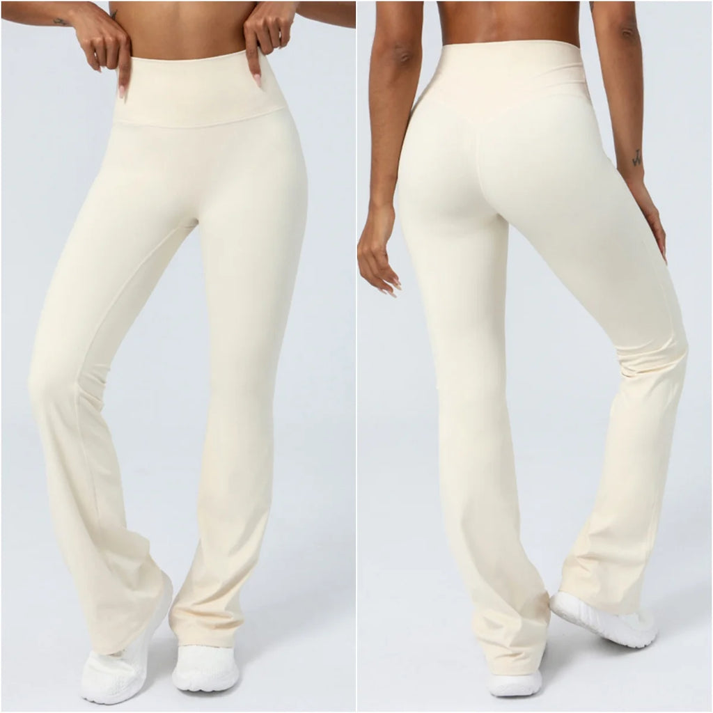 Women Yoga Pants 4 Way Stretch Tummy Control Workout Running Bell Bottom Leggings Long Bootleg Gym Flare Pants Women Sportswear