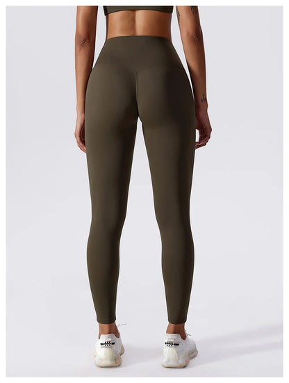 Women's Yoga Pants Nude Feeling Running Speed Dry Buttock Lifting Fitness Pants High Waist Tight Gym Push-Up Sweat Pants