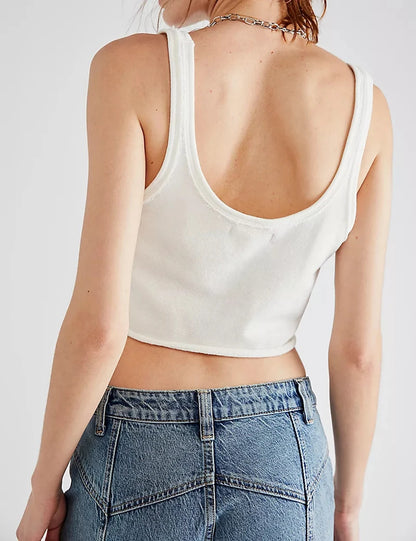 100% Cotton Tops For Women 2024 Casual Sleeveless Women Summer Top Streetwear Sexy Crop Tops Ladies Aesthetic Clothing