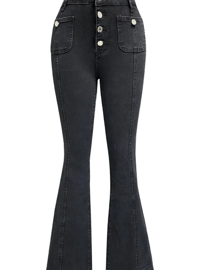 Women Fashion Vintage  Washing Denim Long Pant Wide Leg High Waist Jeans 2025 New Lady Summer Commuter Y2k  Denim Trousers