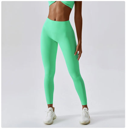 Women's Yoga Pants Nude Feeling Running Speed Dry Buttock Lifting Fitness Pants High Waist Tight Gym Push-Up Sweat Pants