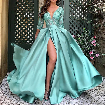 Women'S Elegant Evening Dresses Women'S Fashionable Long Dresses Trailing Evening Dresses Solid Color Floor-Length Dresses