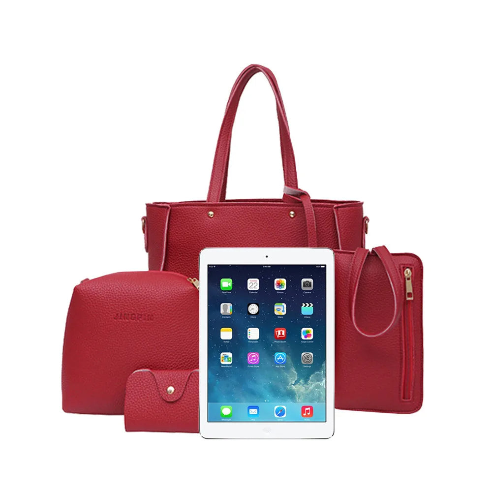 Women Four Set Handbag Shoulder Bags Four Pieces Tote Bag Crossbody Wallet Bags Women'S Handbag Sac à Mains Femme Bolsos Mujer