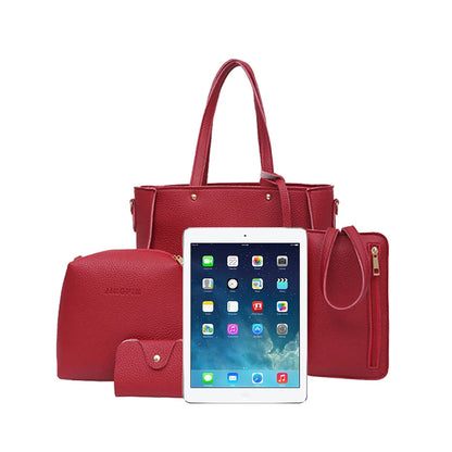 Women Four Set Handbag Shoulder Bags Four Pieces Tote Bag Crossbody Wallet Bags Women'S Handbag Sac à Mains Femme Bolsos Mujer