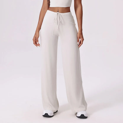 Yoga Pants Sports Fitness Thin Breathable Wide-leg Loose Sports Flared Trousers Outdoor Running Straight-leg Trousers for Women
