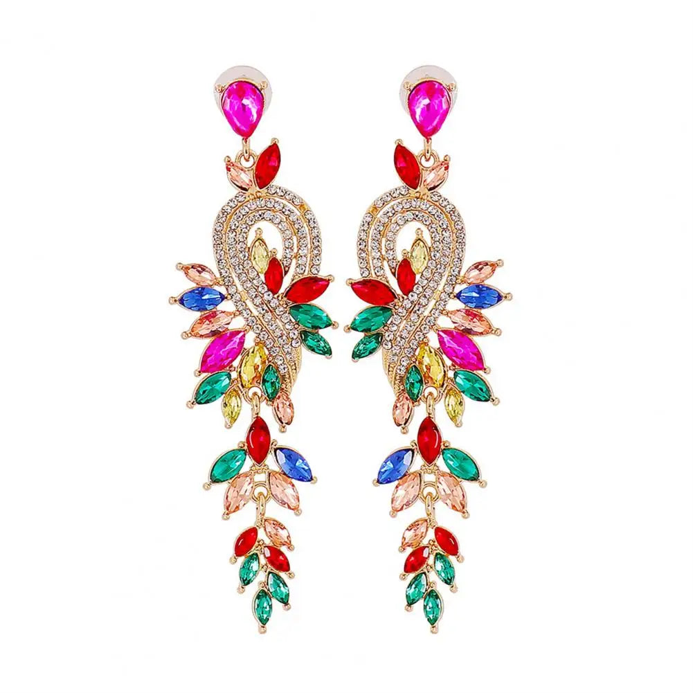 1 Pair Dangle Earrings Faux Crystal Stud Earrings Jewelry Elegant Long Drop Earrings Brincos Pendant Jewelry Ear Accessories