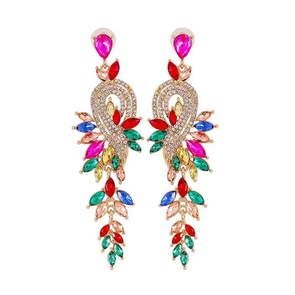 1 Pair Dangle Earrings Faux Crystal Stud Earrings Jewelry Elegant Long Drop Earrings Brincos Pendant Jewelry Ear Accessories
