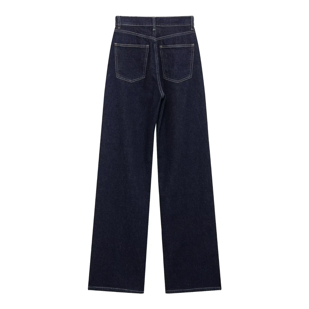 Willshela Women Jeans Denim Pant High Waist Female Chic Lady Casual Basic Mujer Straight Trousers