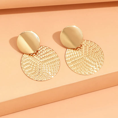 Aretes De Mujer Bohemia Trendy Geometric Metal Round Earrings For Women Fashion Wedding Jewelry