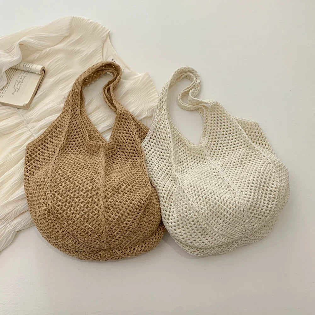 Women's Shoulder Bags Casual Straw Wicker Woven Ladies Handmade Totes Large Capacity Summer Beach Female's Messenger Bag