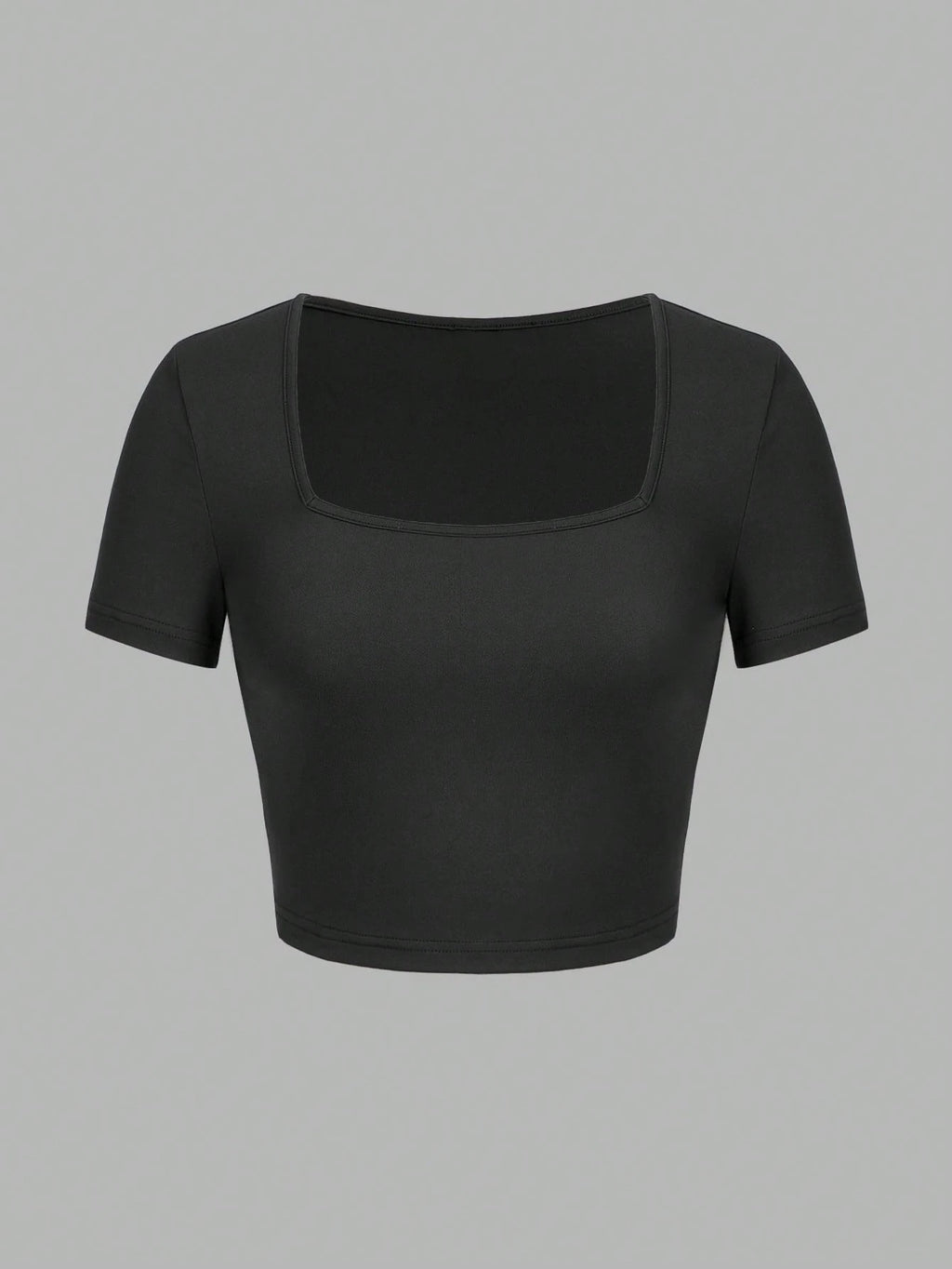 Woman T-shirt Square Neckline tops Short Sleeve crop tops for women girls sexy street wear  top tees