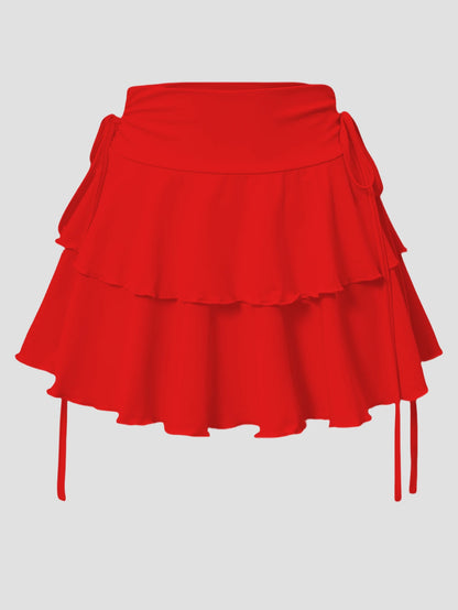 2025 New Solid Color Skirt Women Summer Fashion Outdoor Versatile High Waist Slim Fit Elastic Waist Short Skirt Goods In Stock