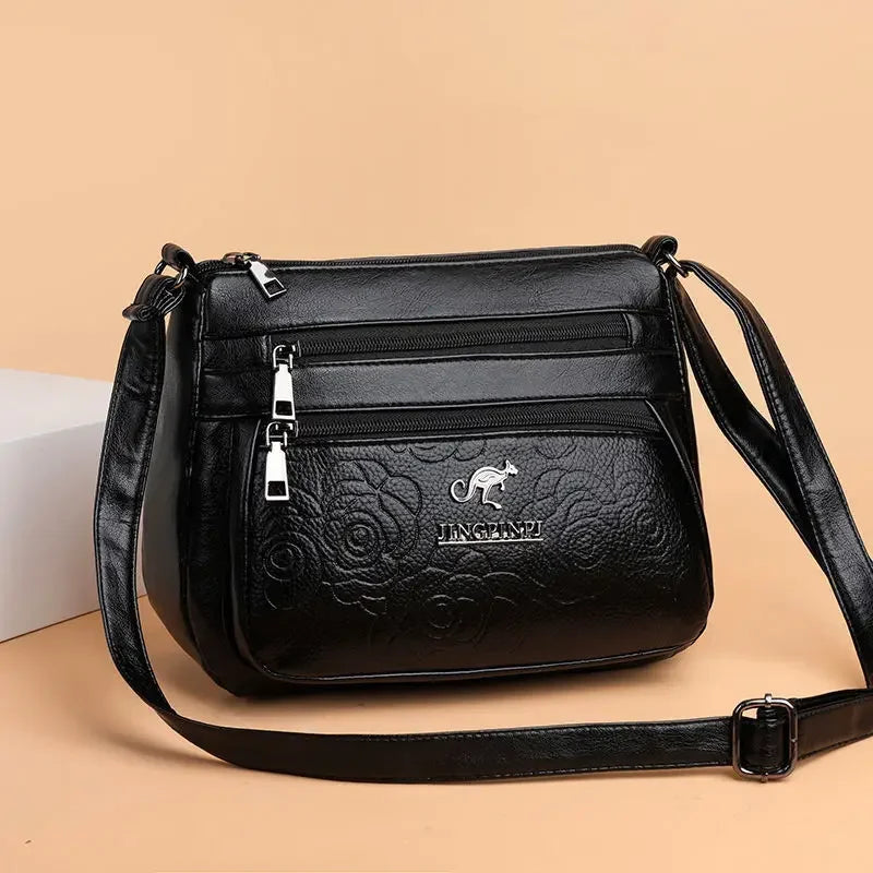 Women Mother Bag Middle-aged Elderly Shoulder Messenger Crossbody Bag Purses Handbags Bolsa 3 Zippers Luxury Design