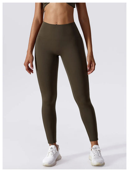 Women's Yoga Pants Nude Feeling Running Speed Dry Buttock Lifting Fitness Pants High Waist Tight Gym Push-Up Sweat Pants
