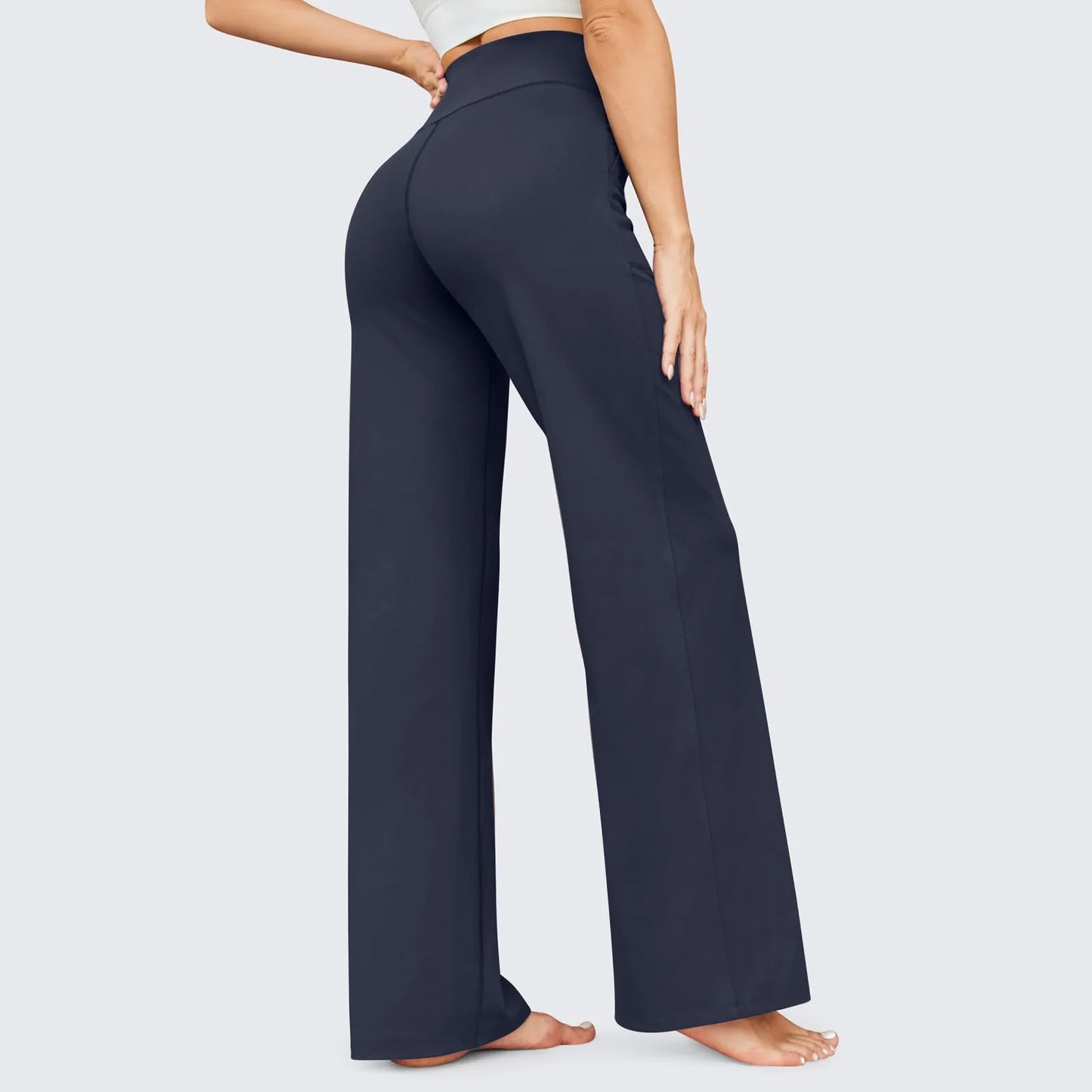 Wide Leg Pants For Women Yoga Pants High Waist Sweatpants With Pockets Stretch Pants Comfy Workout Sports Sweatpants