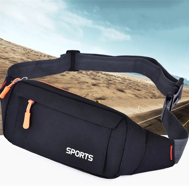 Men's and Women's Universal Models Waist Bag Fashion Crossbody Bags Sports Cell Phone Bags Solid Color Large Capacity Chest Bag